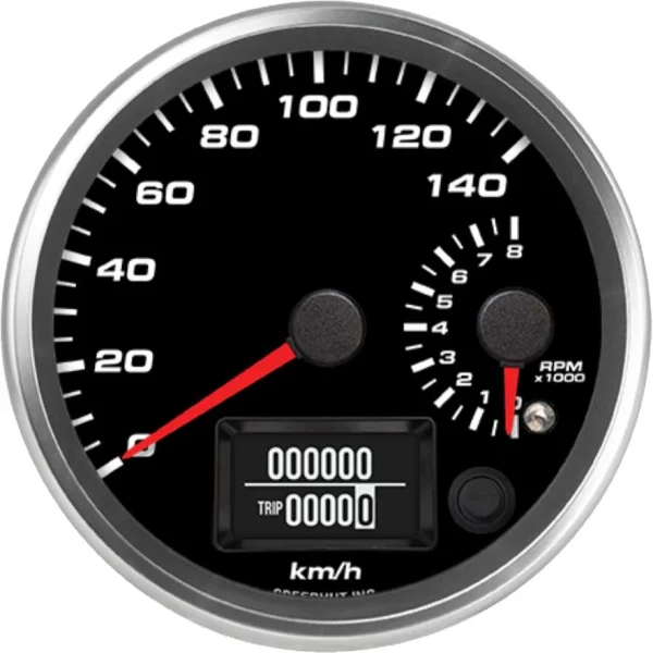 Speedhut 4" 140 km/h GPS Speedometer/8K Tachometer Gauge (R4-DS11-REV)