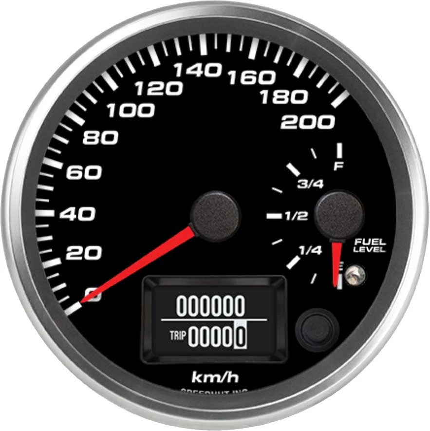 Speedhut 4" 200 km/h GPS Speedometer / Fuel Level Gauge (R4-DS5-REV)