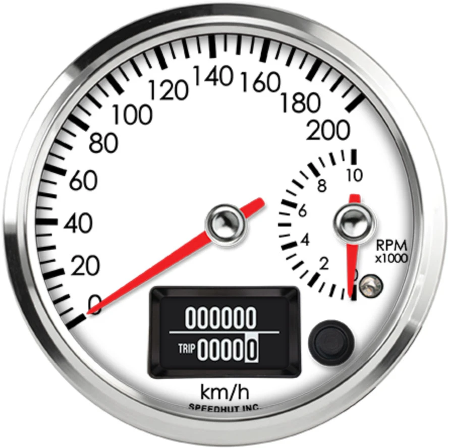 Speedhut 4" 200km/h GPS Speedometer/10K Tachometer Gauge (R4-DS18-LEG)