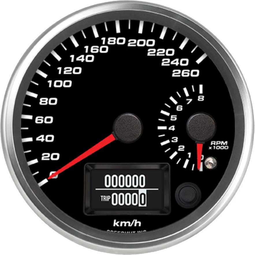 Speedhut 4" 260km/h GPS Speedometer / 8K Tachometer Gauge (R4-DS8-REV)