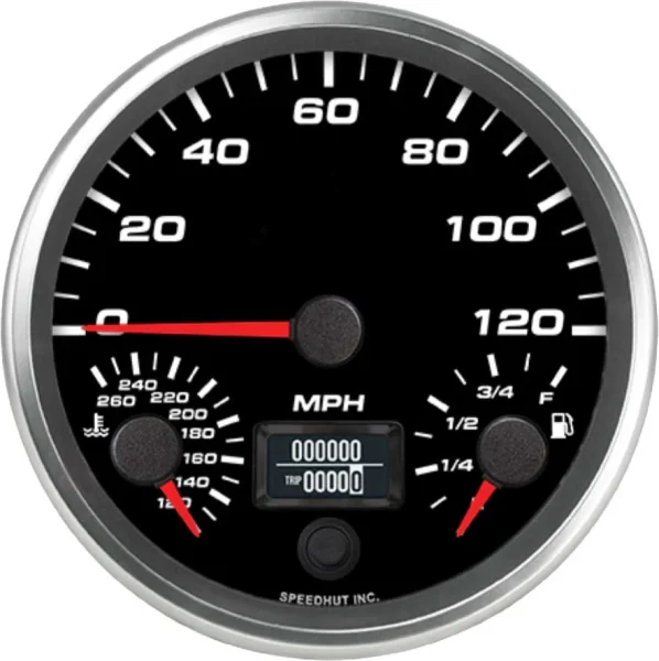 Speedhut 4.5" Triple 120 mph Speedo/Fuel Level/WT Temp (L45-TG004-REV)
