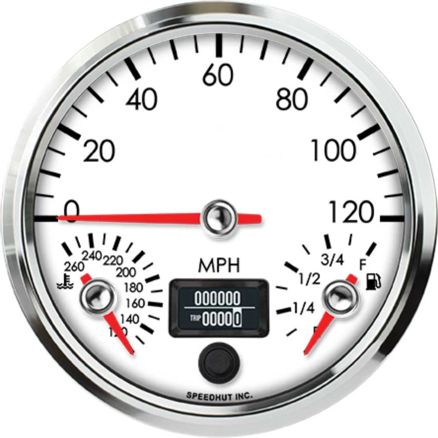 Speedhut 4.5" Triple 120mph Speedo/Fuel Level/WT Temp (L45-TG004-LEG)