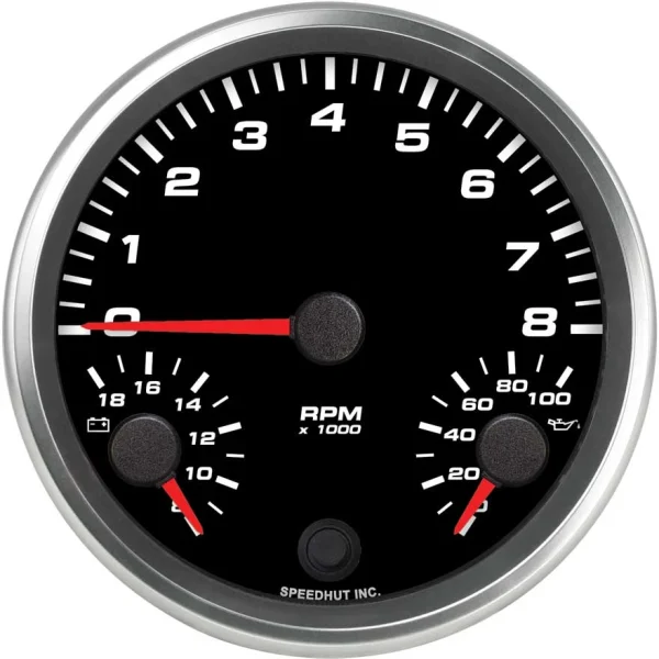Speedhut 4.5" Triple 8K Tachometer/Volt/Oil PSI Gauge (L45-TG002-REV)