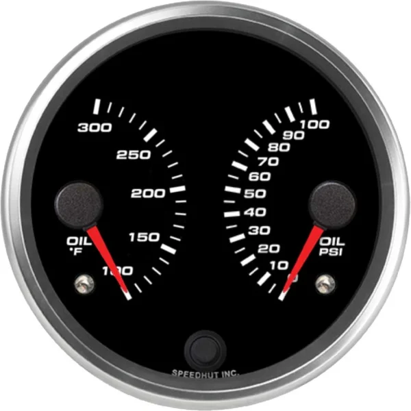 Speedhut 4" Dual Oil Temp / Oil Pressure Gauge (R4-DG6-REV)