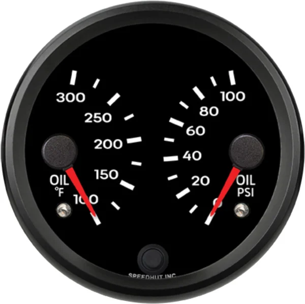 Speedhut 4" Porsche Design Oil Temp / Oil Pressure Gauge (R4-DG6-PCH)