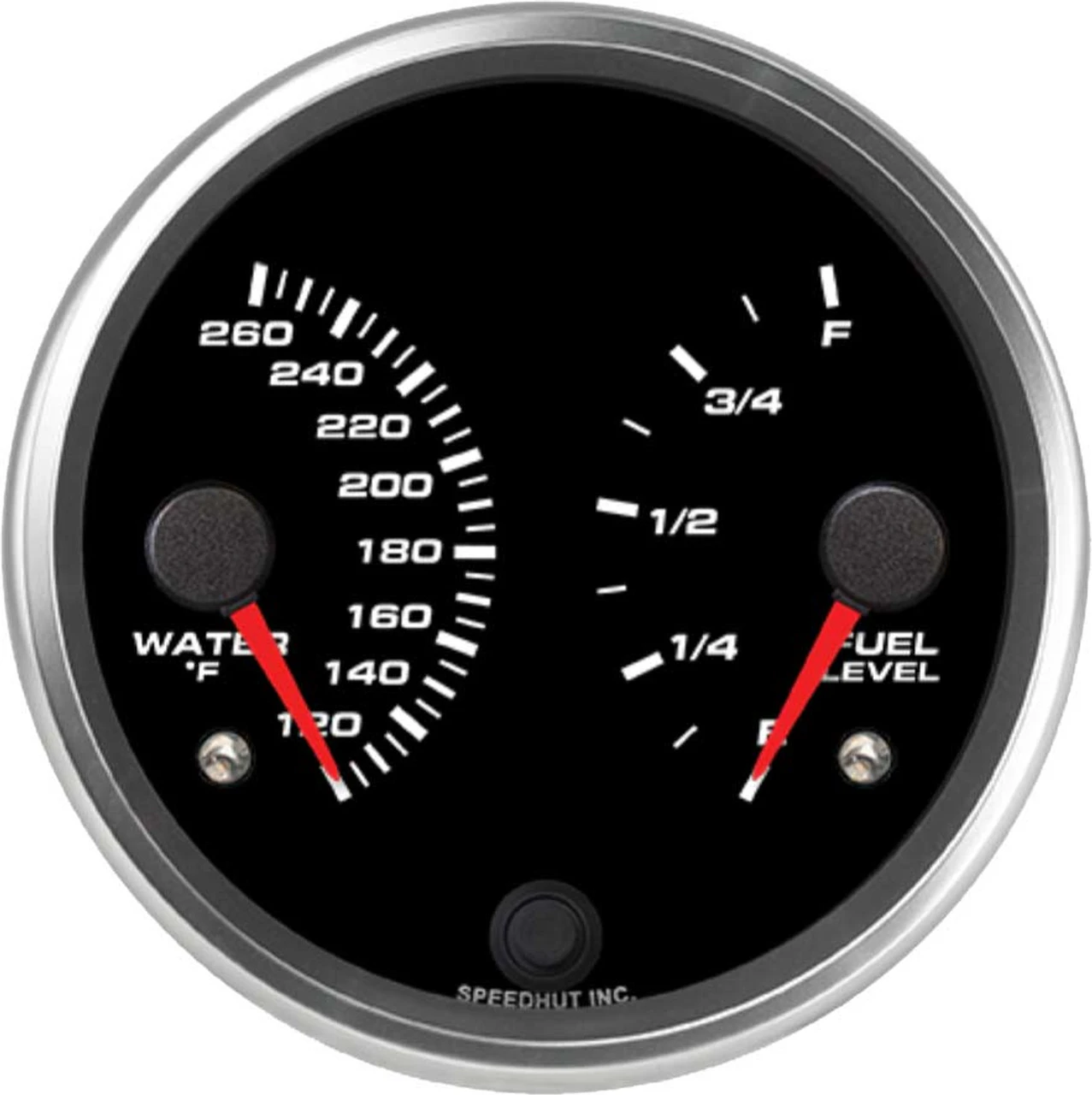 Speedhut 4" Porsche Series Water Temp / Fuel Level Gauge (R4-DG3-PCH)