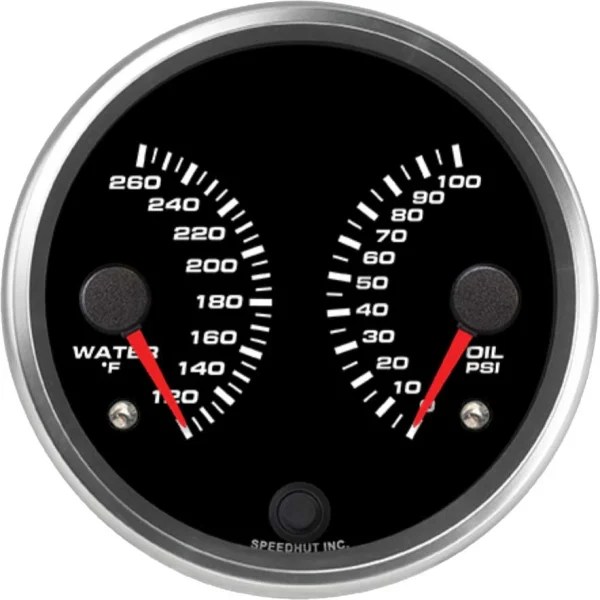 Speedhut 4" Water Temp / Oil Pressure Dual Gauge (R4-DG1-REV)