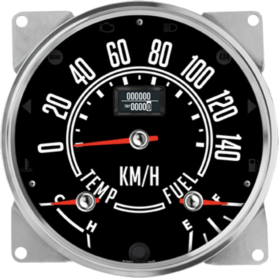 Speedhut 5-1/2" 140 km/h CJ Jeep GPS Speedometer Cluster (CJ55-TG3)
