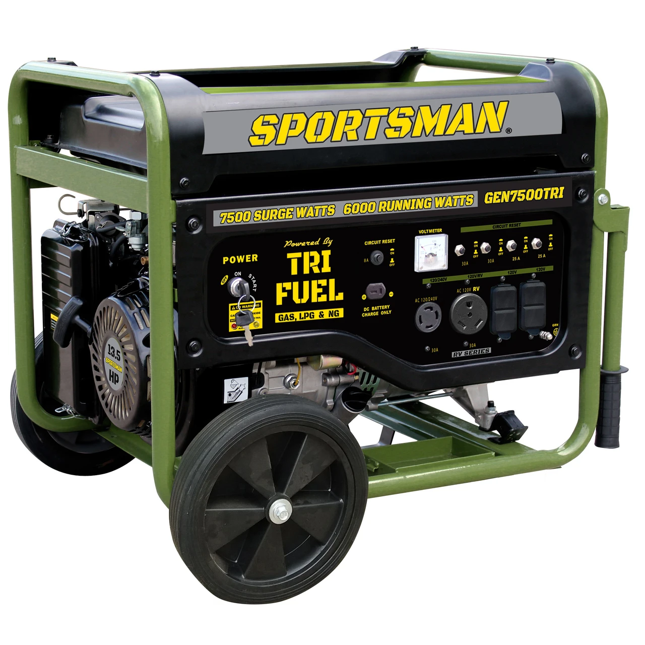 Sportsman GEN7500TRI 7500 Watt Portable Tri-Fuel Generator with CO Warning