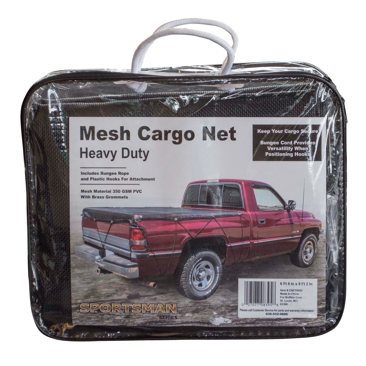 Sportsman Series CNET6682 Heavy Duty Mesh Truck Bed Cargo Net Cover 6.5" x 8.2"