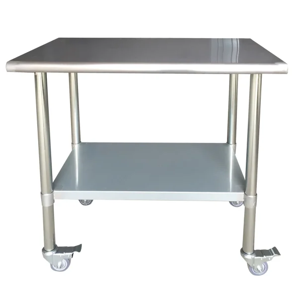 Sportsman SSWTWC36 Stainless Steel Work Table with Casters 24 x 36 Inches