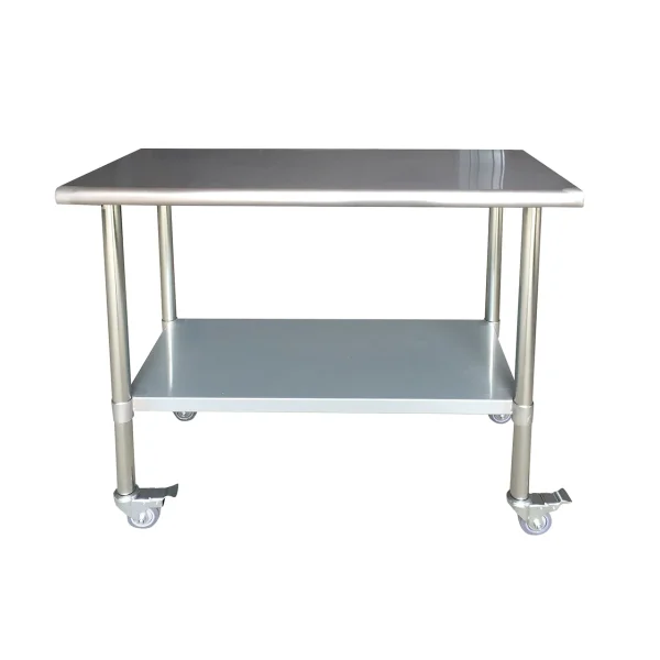 Sportsman SSWTWC48 Stainless Steel Work Table with Casters 24 x 48 Inches