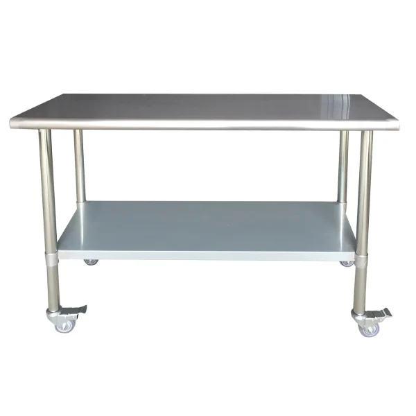 Sportsman SSWTWC60 Stainless Steel Work Table with Casters 24 x 60 Inches