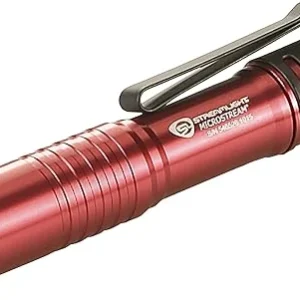 Streamlight MicroStream Ultra-compact LED Flashlight, Red with Lanyard (66323)