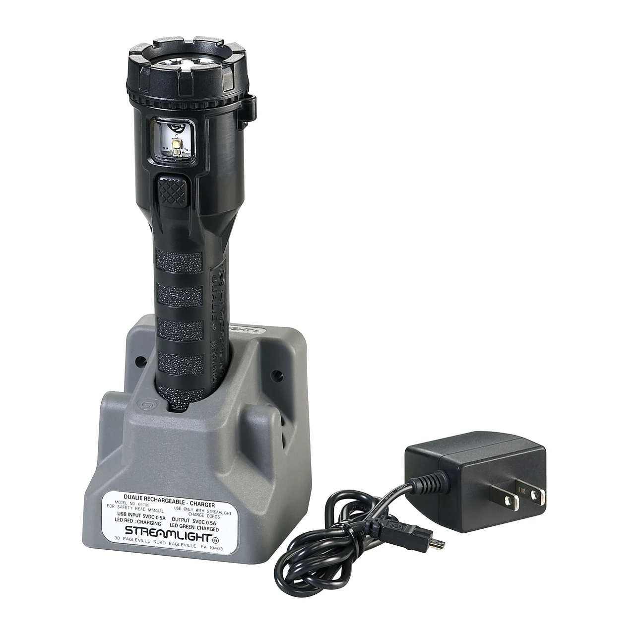 Streamlight Dualie Rechargeable Dual-Beam AC Flashlight, Black, 120V (68733)
