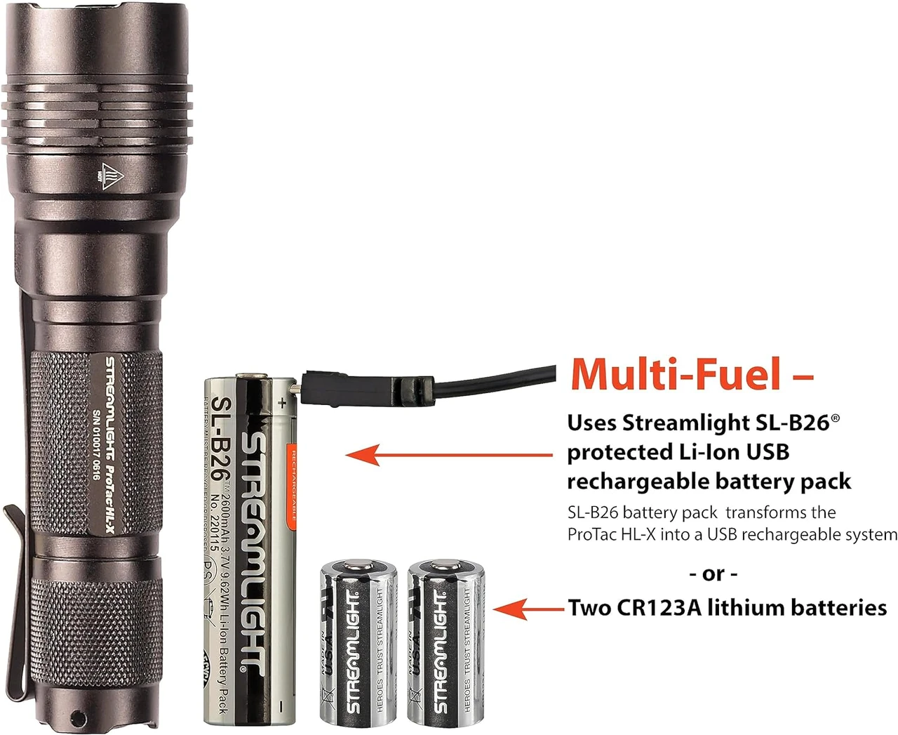 Streamlight ProTac HL-X 1000 Lumen Multi-Fuel Tactical Flashlight Black (88065) — product image 3