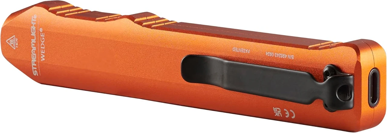 Streamlight Wedge 300-Lumen Slim Everyday Carry Flashlight, Includes Usb-C Cable And Lanyard, Orange (88820) — product image 4
