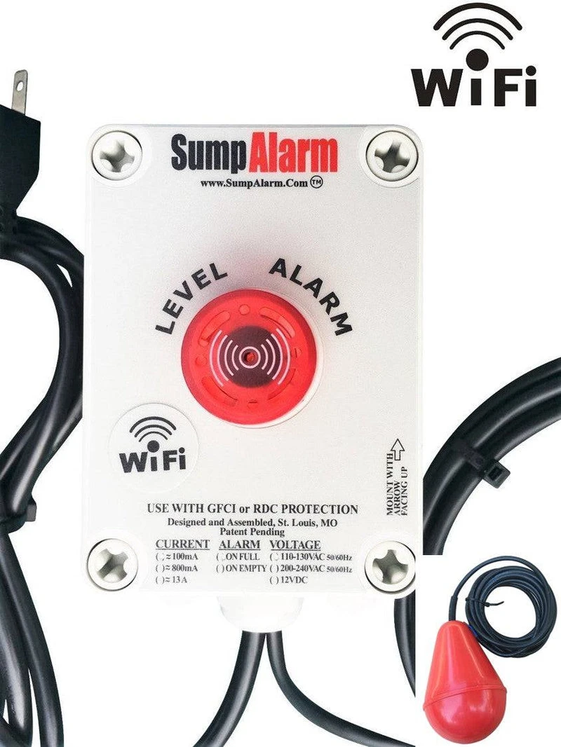 Sump Alarm WiFi 33' SludgeBoss High Water Alarm (SA-120V-1L-33SB-WIFI)