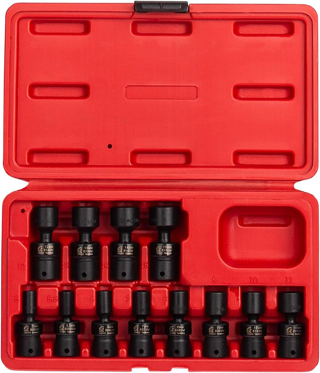 Sunex 1/4" Dr. Metric Universal Impact Socket Set, 12 Pc. (1814) — product image 2