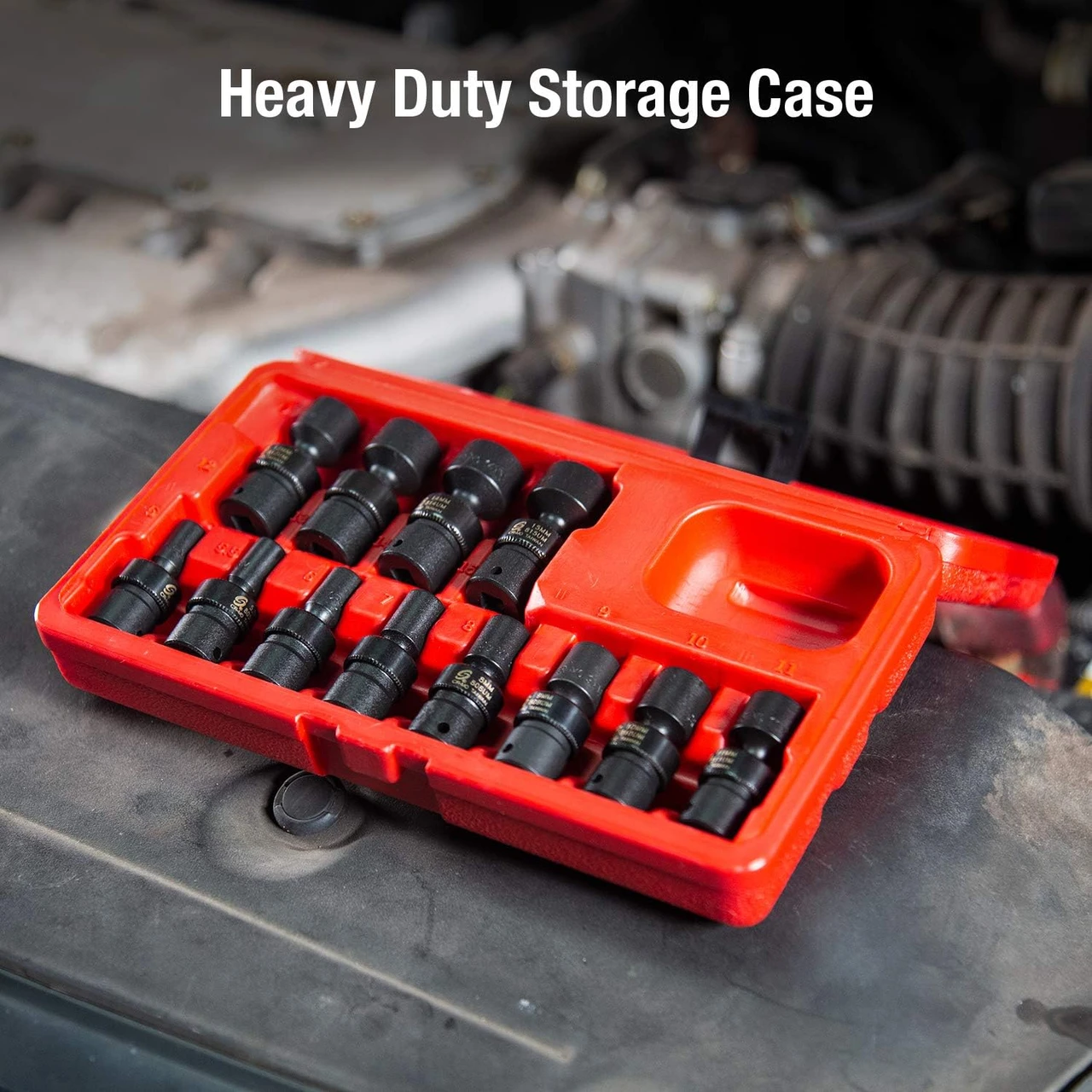 Sunex 1/4" Dr. Metric Universal Impact Socket Set, 12 Pc. (1814) — product image 6