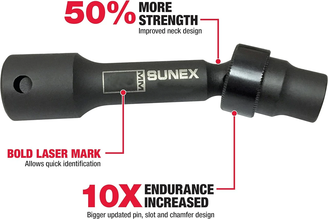 Sunex 1/2" Dr. 12 Pt. 16mm Driveline Impact Socket for Limited Clearance (216ZUMDL) — product image 2