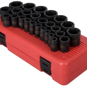 Sunex 26 Pc. Metric Impact Socket Set 1/2" Dr. (2645)