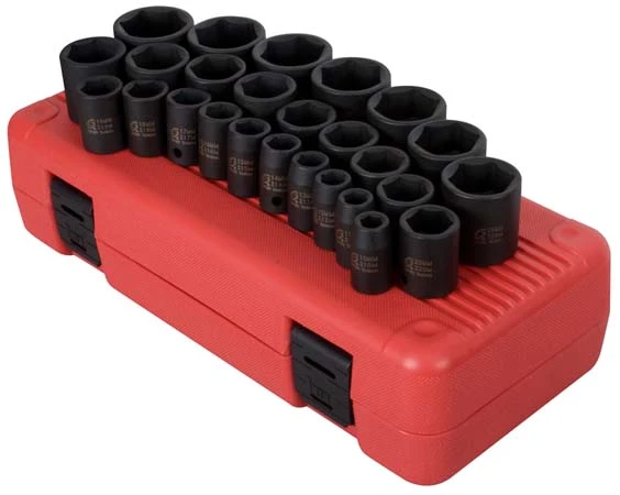 Sunex 26 Pc. Metric Impact Socket Set 1/2" Dr. (2645)