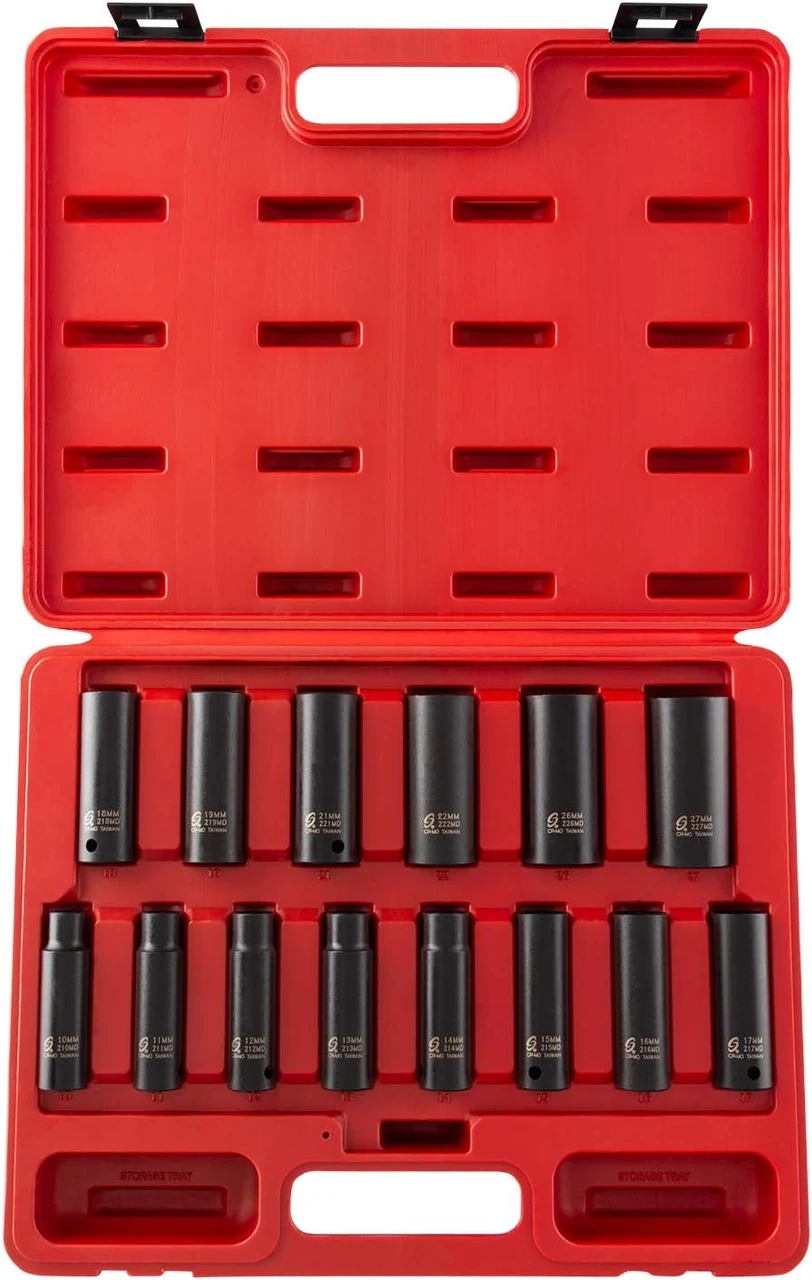Sunex 1/2" Drive 14-Pc Metric Deep Impact Socket Set (2653)