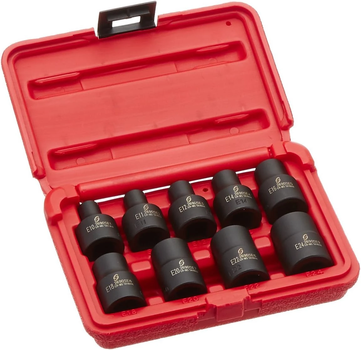 Sunex 1/2" Dr. 9 Pc. External Star Impact Socket Set (2690SE)