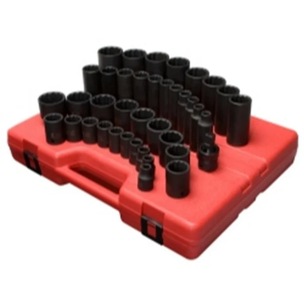 Sunex 1/2" Dr. 12 Pt. 39 Pc. SAE Master Impact Socket Set (2698)