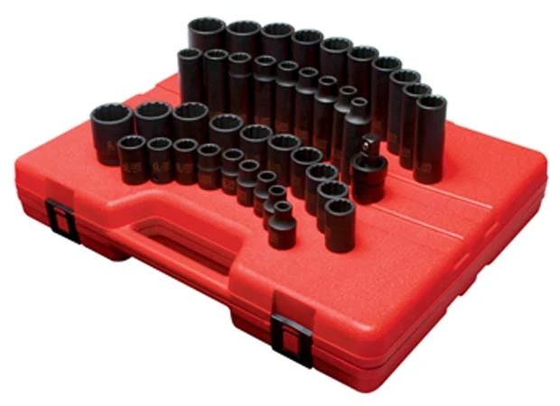 Sunex 1/2" Dr. 12 Pt. 39 Pc. Metric Master Impact Socket Set (2699)
