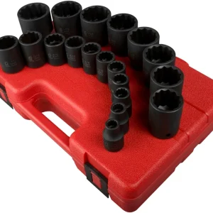 Sunex 2819 SAE Impact Socket Set, 1/2" Drive, 19-Piece (2819)