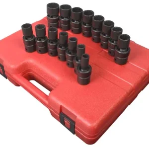 Sunex 1/2" Dr. 12 Pt. 15 Pc. Metric Universal Impact Socket Set (2855)