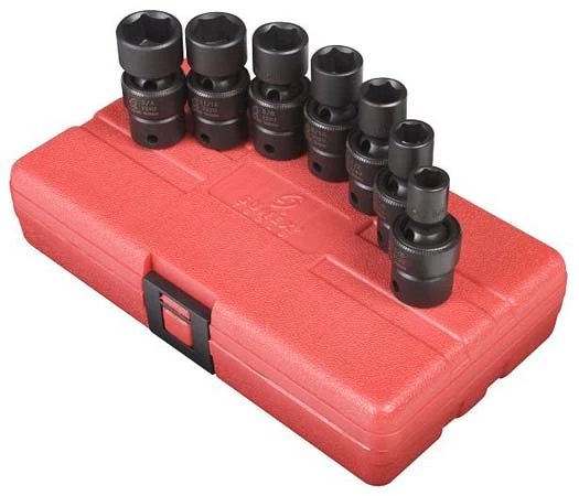 Sunex 3/8" Dr. SAE Universal Impact Socket Set 7 Pc (3654)