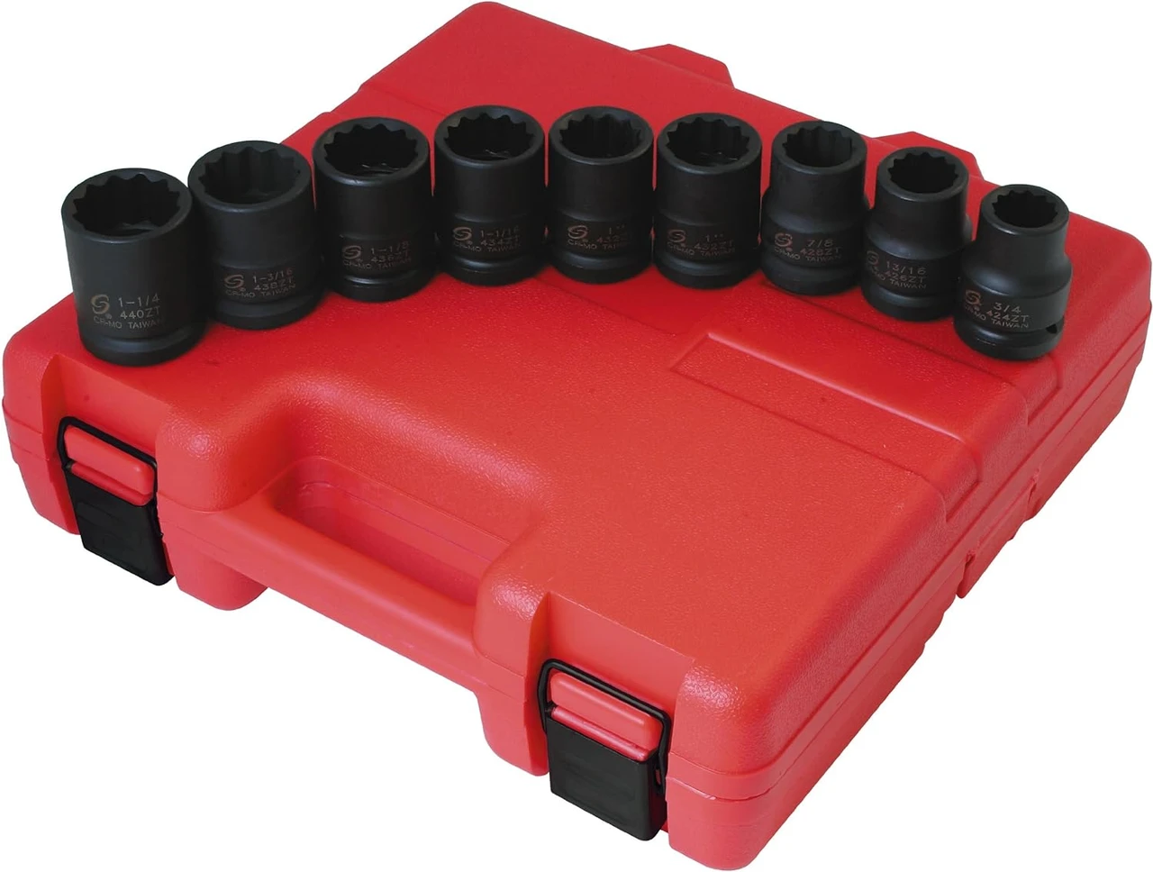 Sunex 3/4" Dr. 12 Pt. SAE Thin Wall Impact Socket Set, 9 Pc (4687)