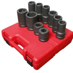 Sunex 1" Dr. 10 Pc. SAE & Metric Heavy Duty Wheel Impact Socket Set (5690A)