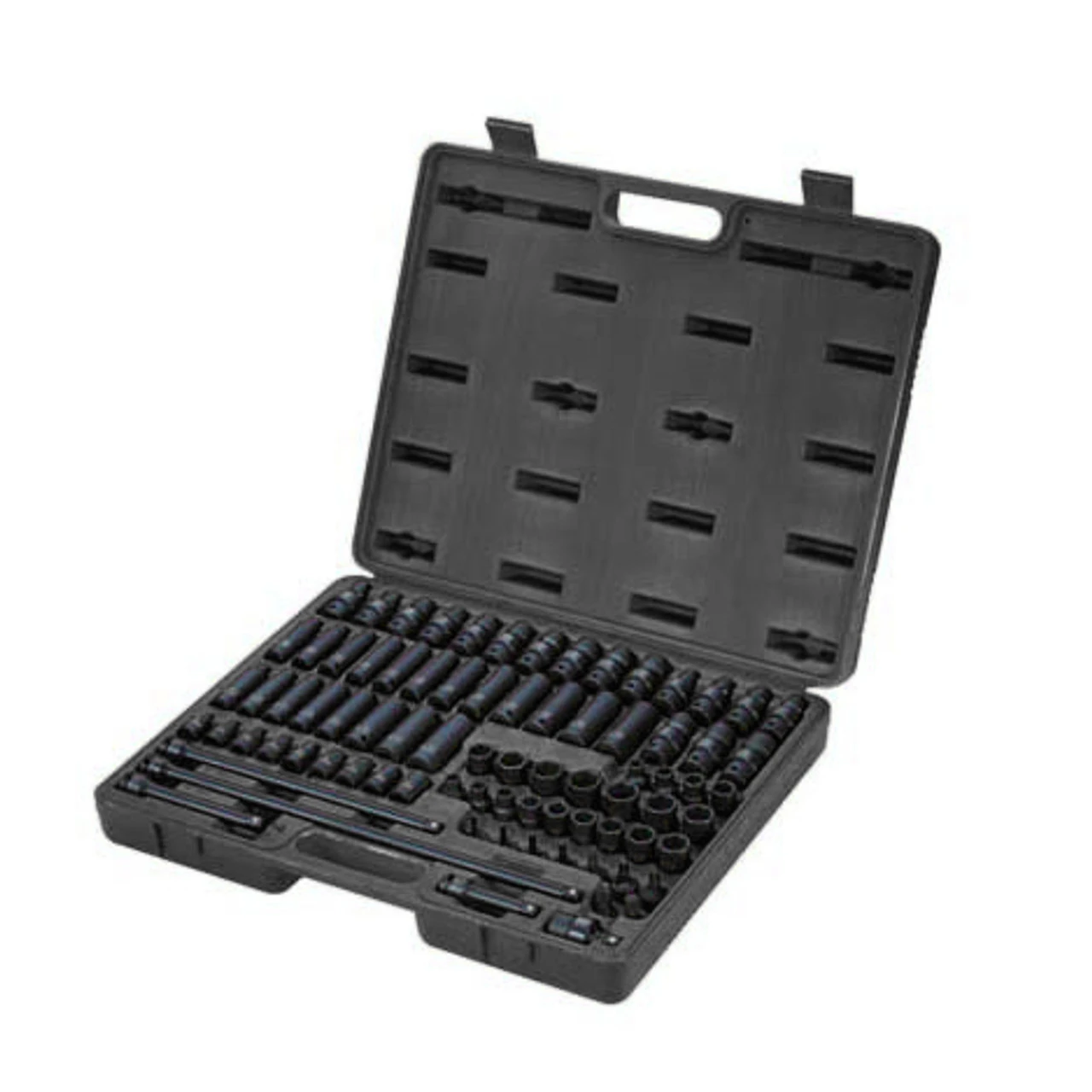 Sunex 80-Piece 3/8" Drive Master Impact Socket Set - SAE/Metric, 5/16"-3/4", 8mm-19mm, Cr-Mo, Radius Corner (3580)