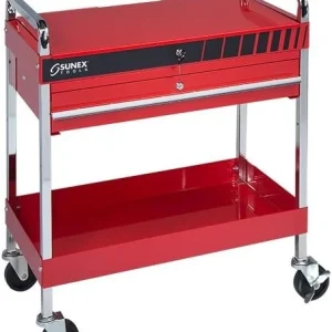 Sunex Service Cart with Locking Top & Drawer - Red (8013A)
