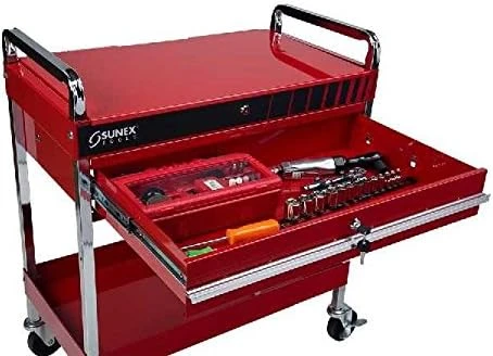 Sunex Service Cart with Locking Top & Drawer - Red (8013A) — product image 2