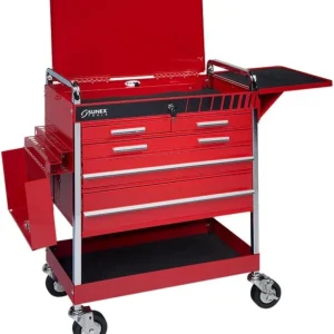 Sunex 5 Drawer Service Cart w/Locking Top - Red (8045)