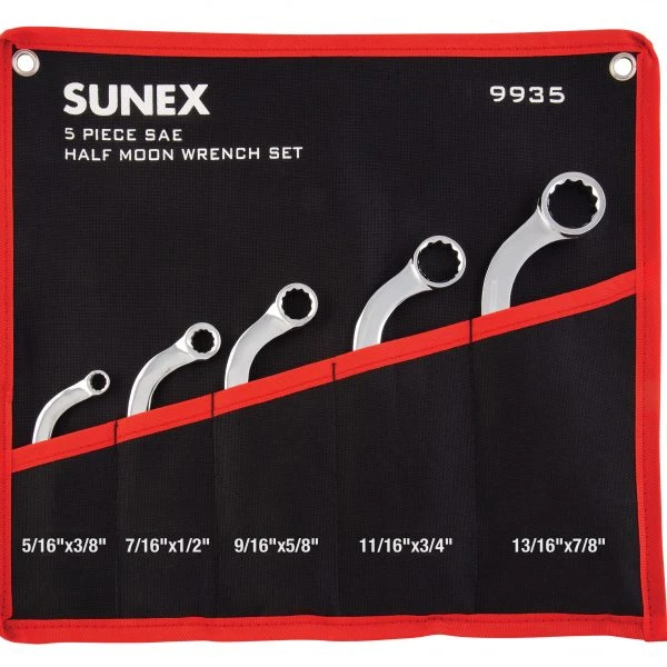 Sunex 5 Pc SAE Half Moon Double Box Wrench Set Fully Polished (9935) — product image 2