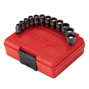 Sunex 12 Pc 1/4" Drive Metric Magnetic Impact Socket Set (1822)