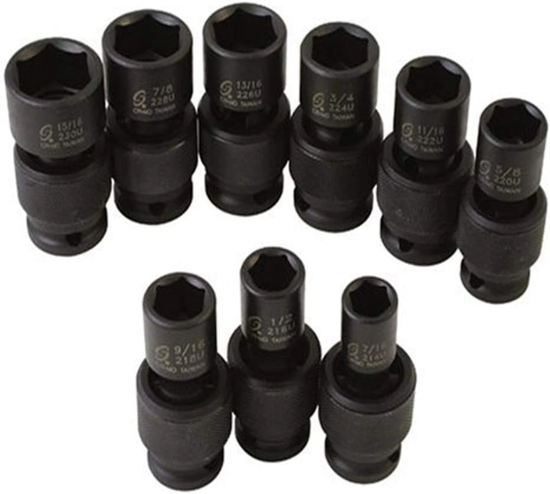 Sunex 9 Piece 1/2" Drive Universal Standard SAE Impact Socket Set (2657) — product image 2