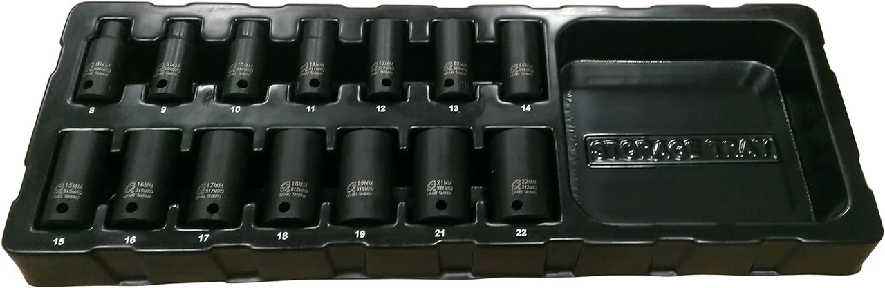 Sunex 14 Piece 3/8" Drive Metric Semi-Deep Impact Socket Set (3328) — product image 2
