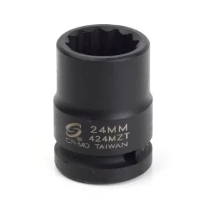 Sunex Tools 3/4" Dr. 12 Pt. 24mm Thin Wall Impact Socket (424MZT)