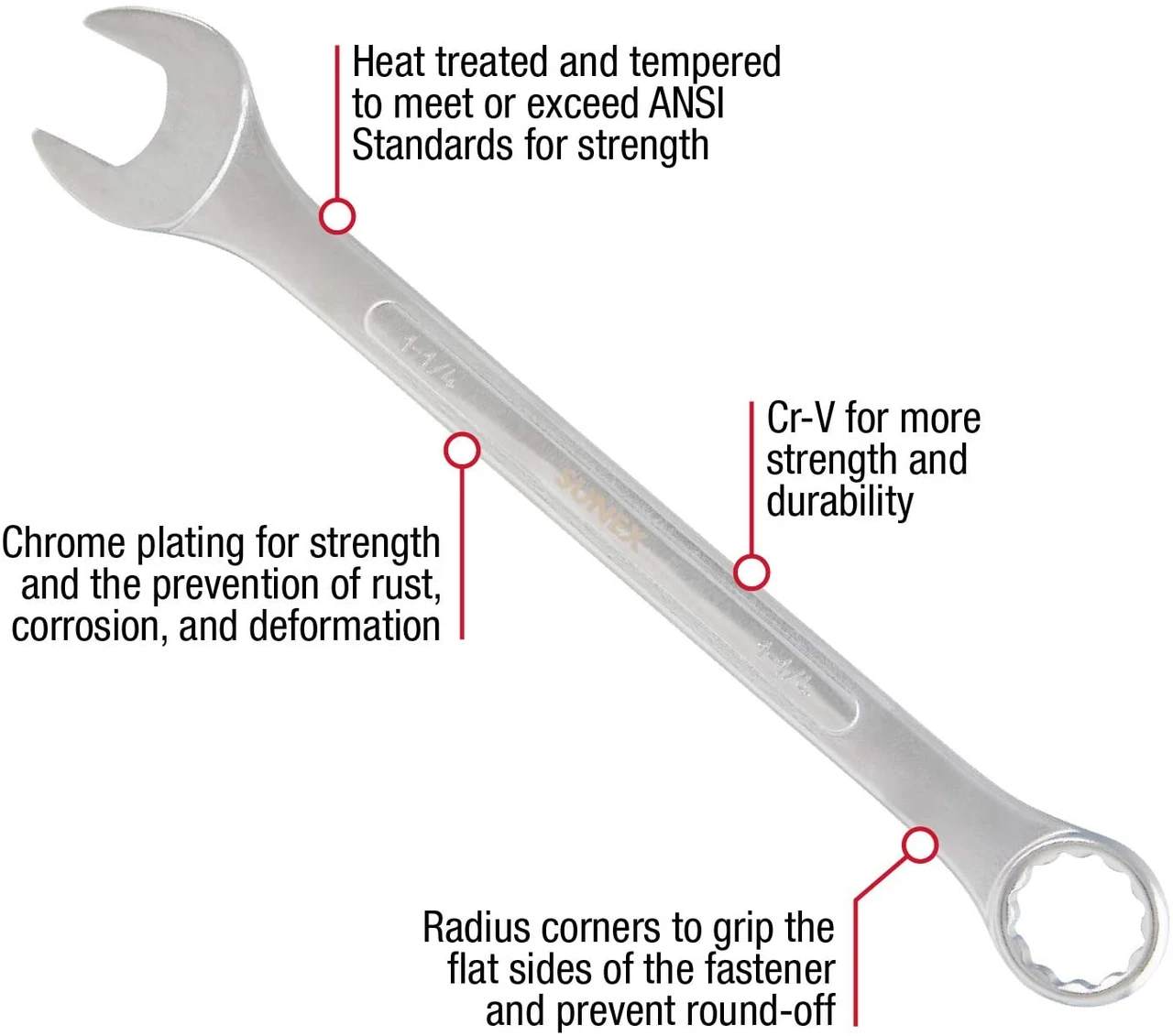 Sunex 14 Piece SAE Combination Wrench Set (9714A) — product image 2
