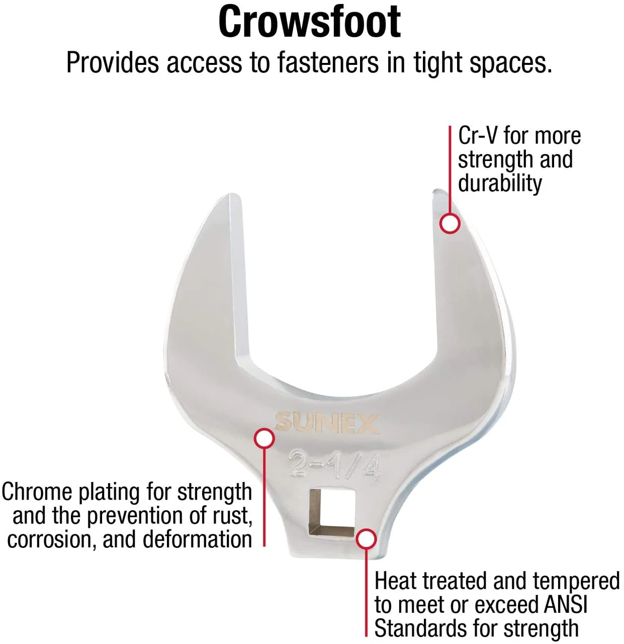 Sunex 6 Piece 1/2" Dr. Jumbo Crowfoot Wrench Set (9722A) — product image 3