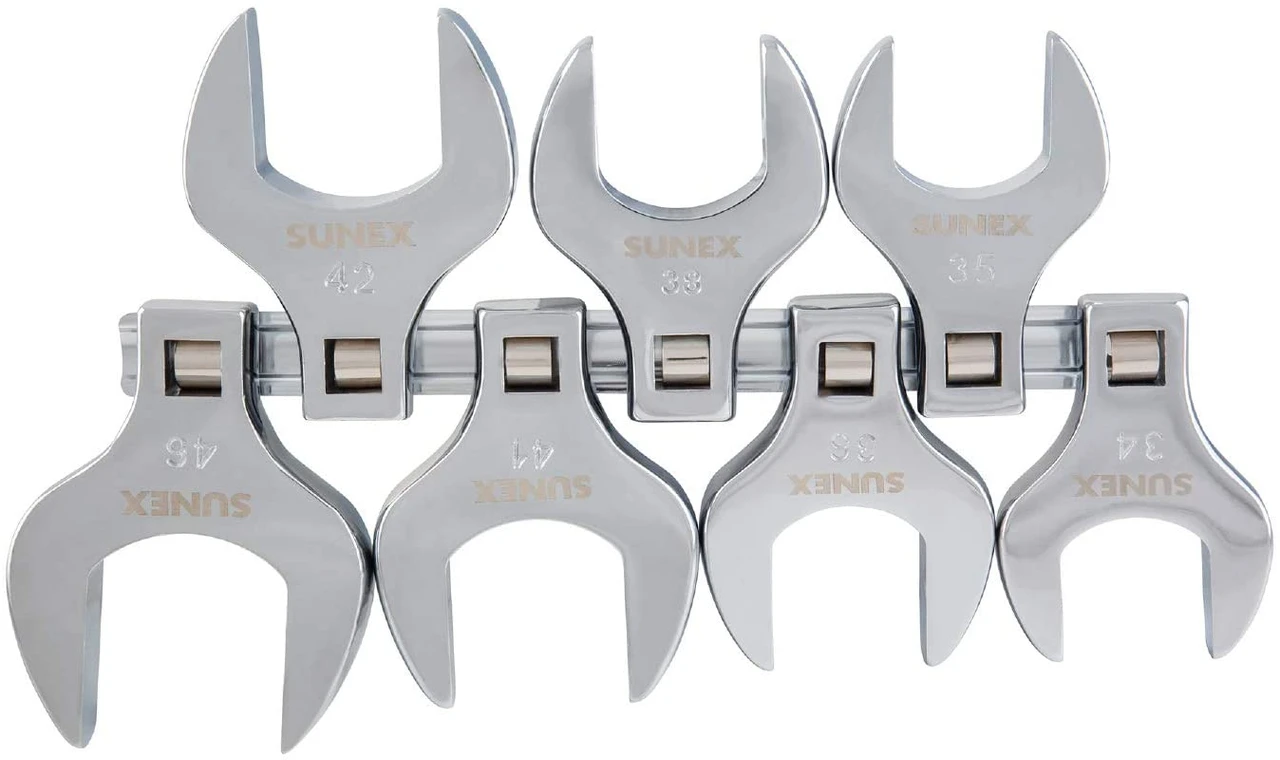 Sunex 7 Piece 1/2" Dr. Metric Jumbo Crowfoot Wrench Set (9740A)