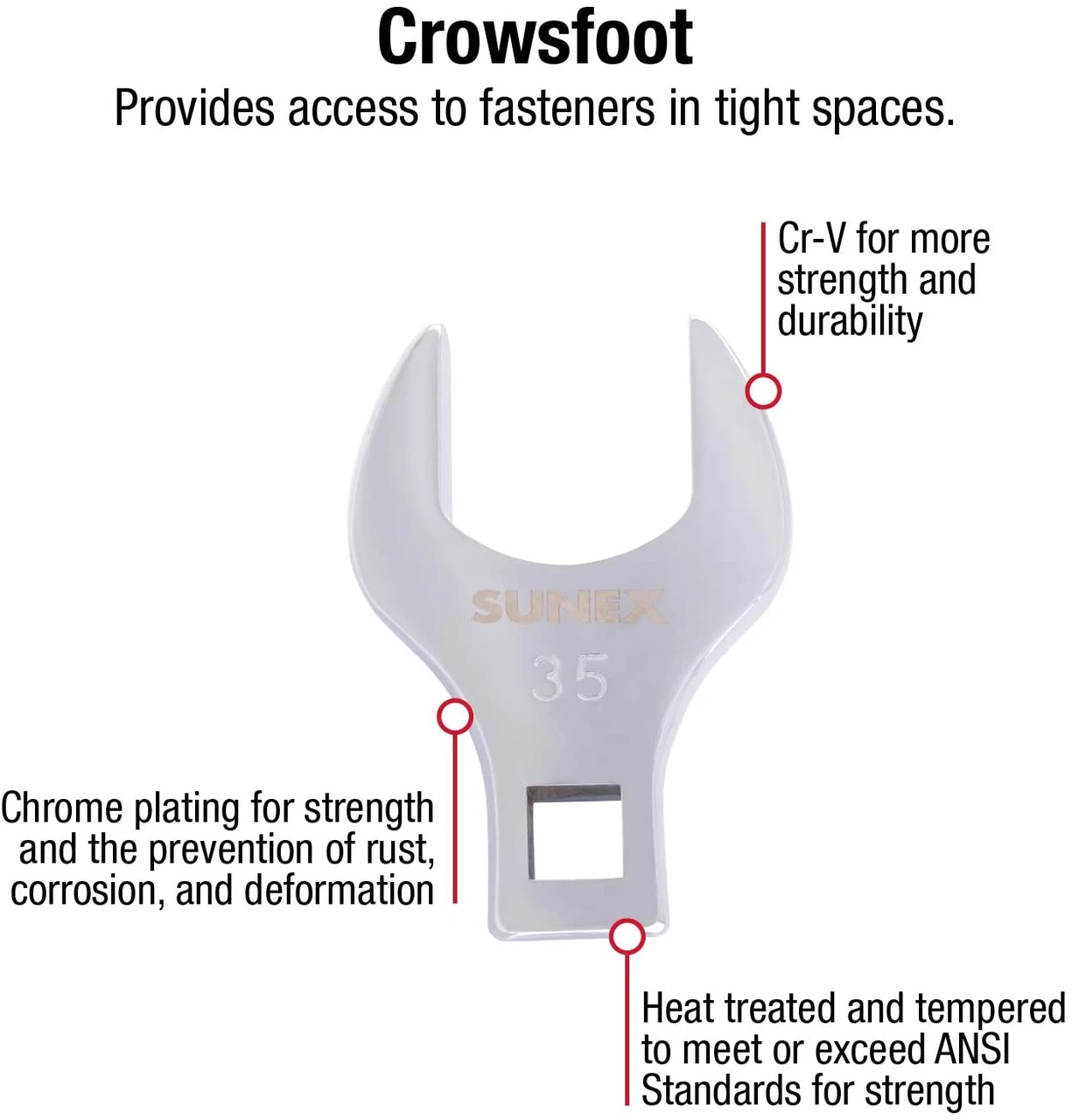Sunex 7 Piece 1/2" Dr. Metric Jumbo Crowfoot Wrench Set (9740A) — product image 3