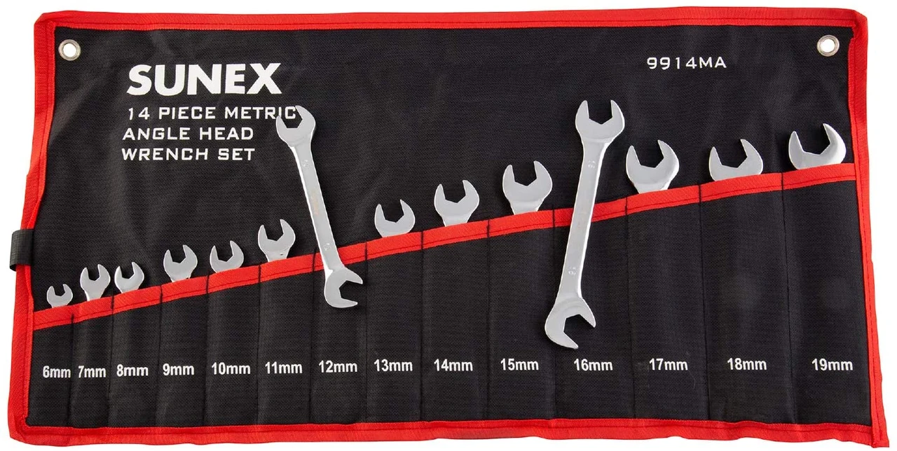 Sunex Tools 14-Piece Metric Angle Head Wrench Set (9914MA)